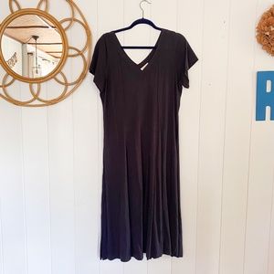 Anthro Deep V Midi Dress